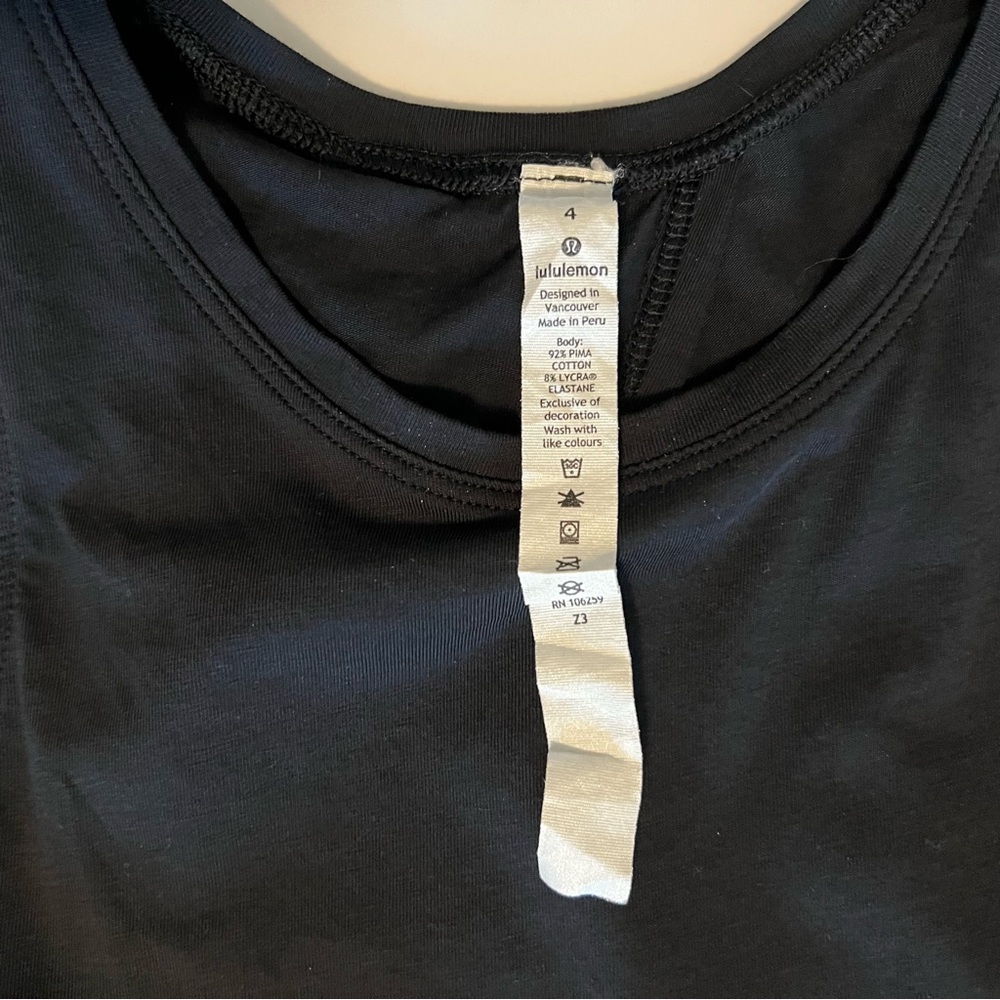 Lululemon All Tied Up Tank Top 4/XS/S Black Tie Back Yoga Shirt - Picture 10 of 13